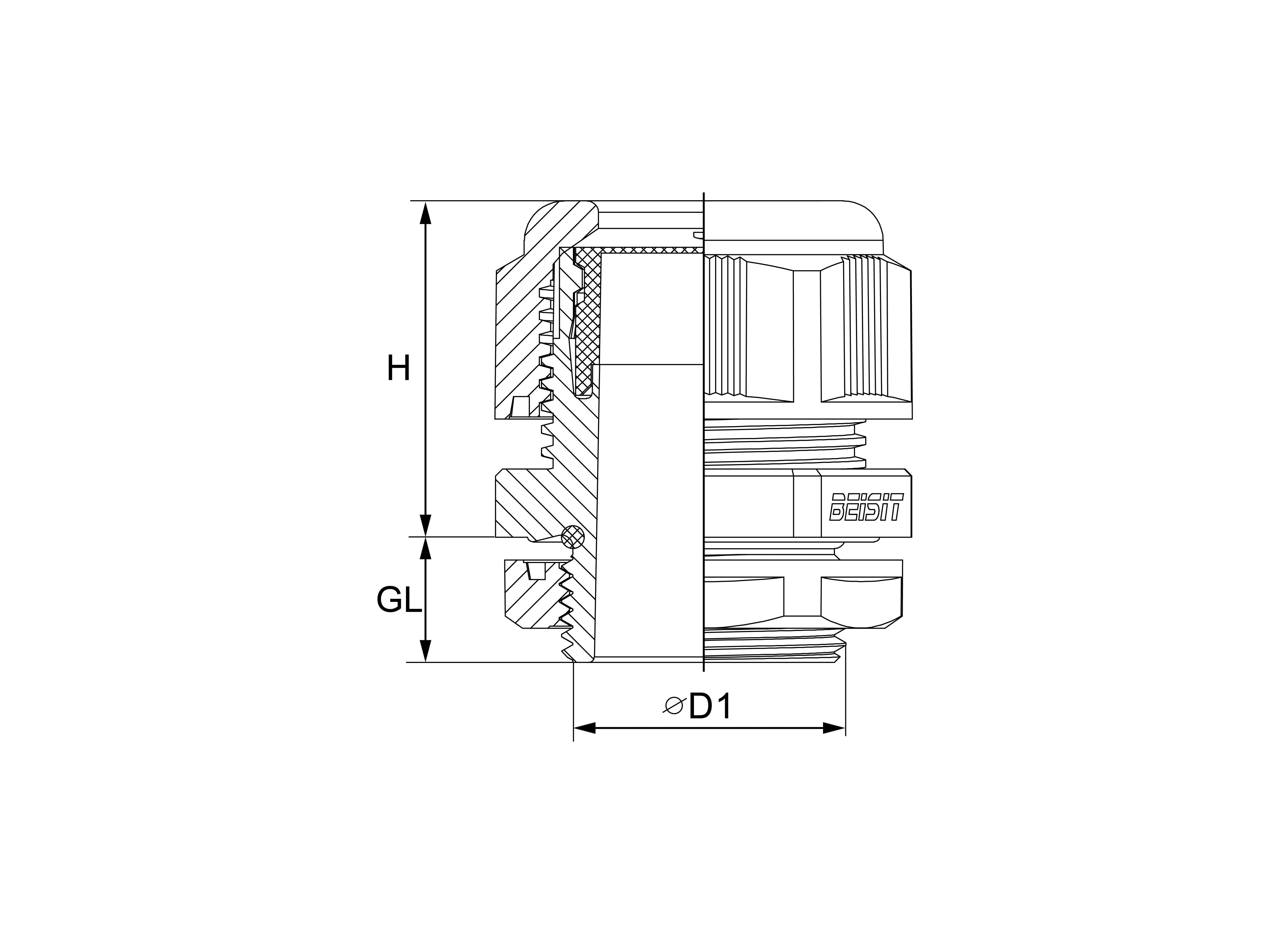 M40x1.5 尼龙加长型电缆固定头